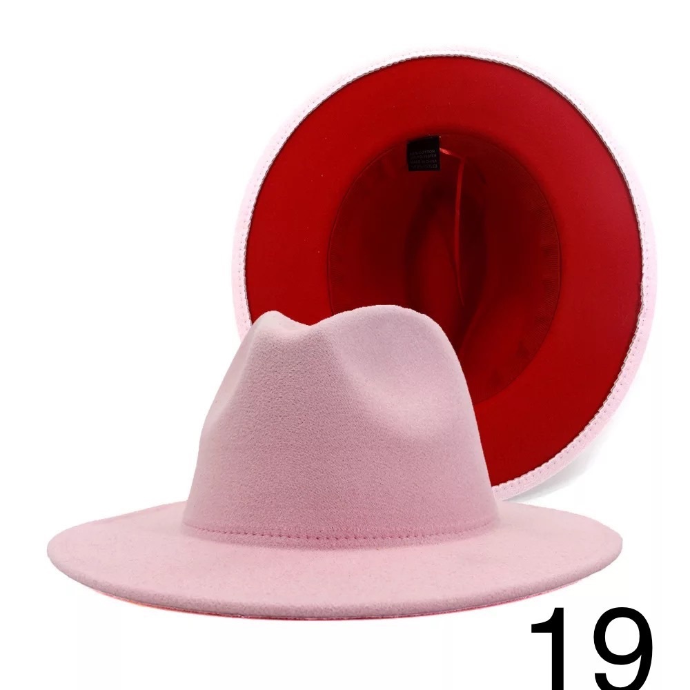 Fedora Wide No Trim Firm Wide Brim Vegan Wool Hat